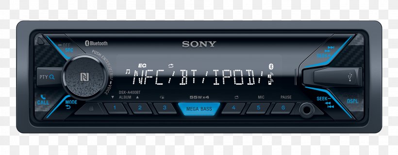 Vehicle Audio Head Unit Sony Digital Media Player Radio Receiver, PNG, 2028x792px, Vehicle Audio, Audio, Audio Receiver, Bluetooth, Digital Media Player Download Free