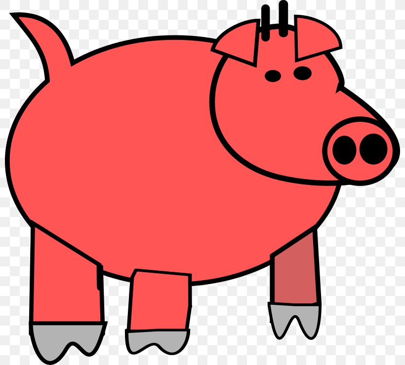 Domestic Pig Cartoon Clip Art, PNG, 800x740px, Domestic Pig, Area, Art, Artwork, Black And White Download Free