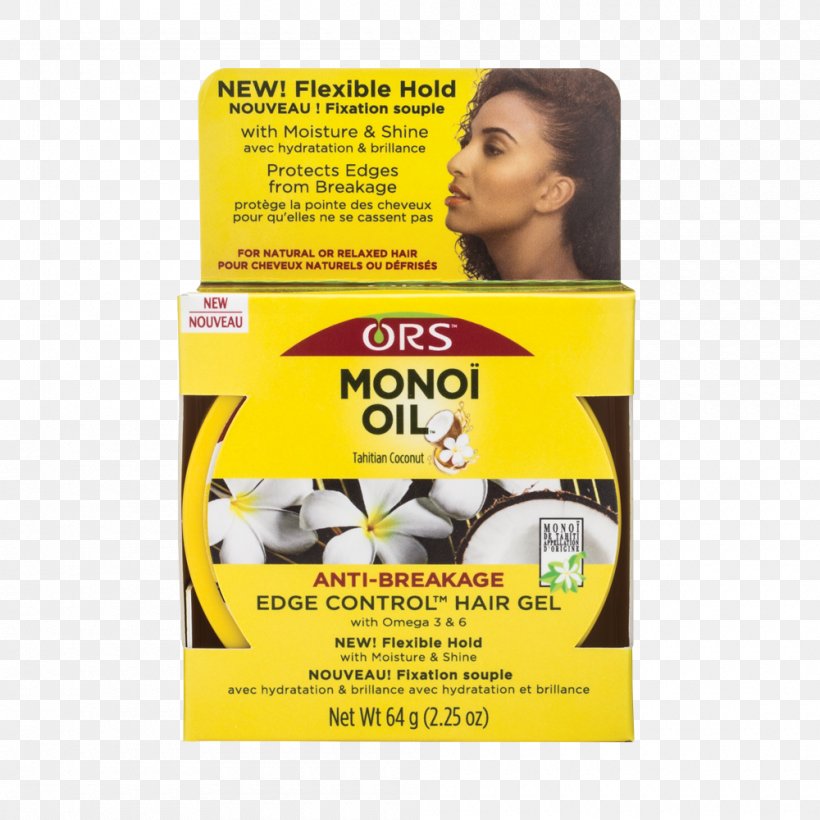 ORS Monoi Oil Edge Control Hair Gel Hair Care, PNG, 1000x1000px, Monoi Oil, Advertising, Brand, Cosmetics, Gel Download Free
