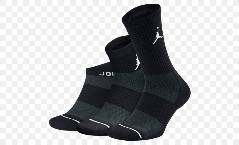 T-shirt Jumpman Sock Nike Air Jordan, PNG, 500x500px, Tshirt, Air Jordan, Basketball, Black, Clothing Download Free