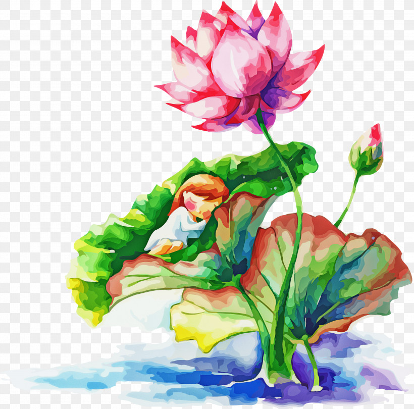 Watercolor Paint Flower Plant Cut Flowers Tulip, PNG, 3000x2964px, Lotus, Cut Flowers, Flower, Lotus Leaf, Plant Download Free