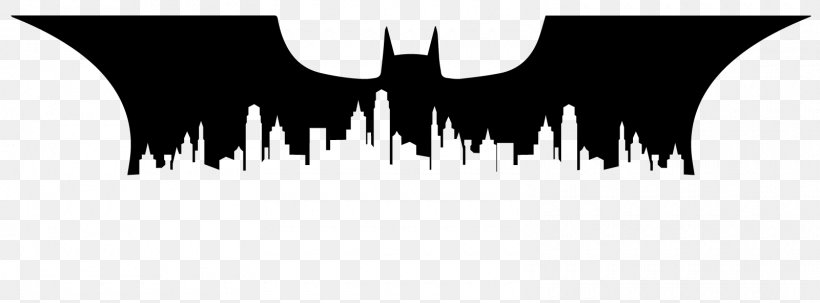Batman Joker Silhouette Gotham City Skyline, PNG, 1600x593px, Batman, Batman Gotham By Gaslight, Black, Black And White, Brand Download Free