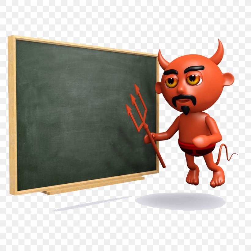 Devil Teacher 3D Computer Graphics Illustration, PNG, 1000x1000px, 3d Computer Graphics, 3d Rendering, Devil, Blackboard, Can Stock Photo Download Free