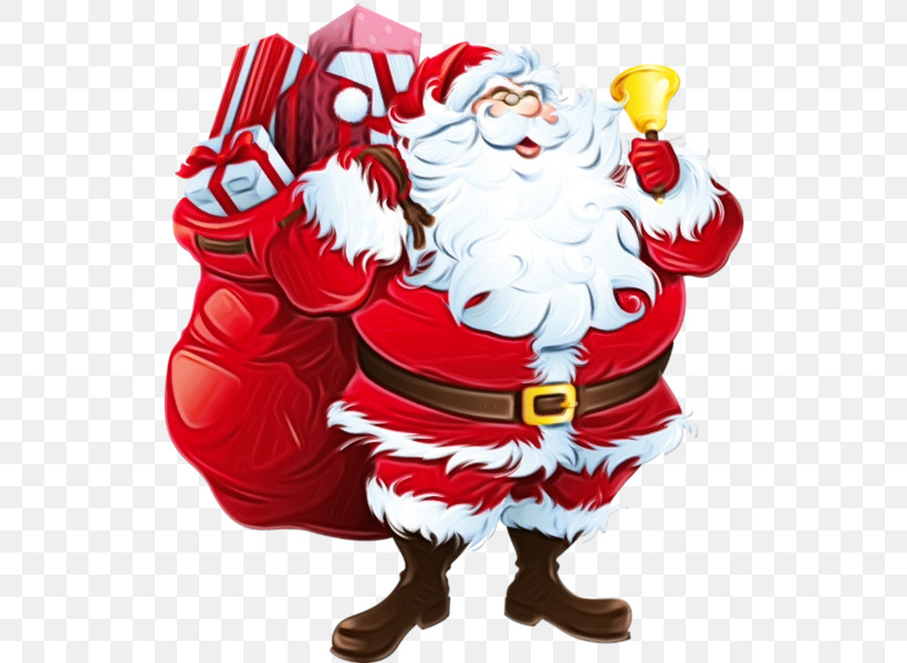 Santa Claus, PNG, 526x600px, Watercolor, Christmas Eve, Paint, Santa Claus, Wet Ink Download Free