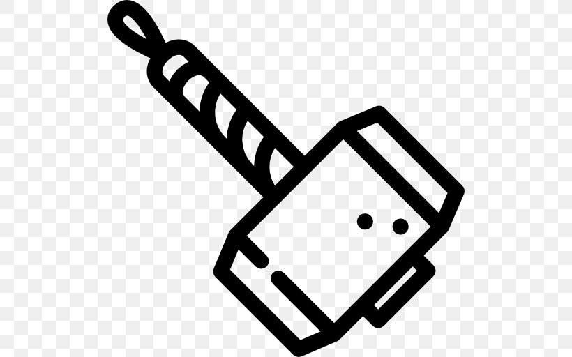 Thor Mjölnir, PNG, 512x512px, Thor, Area, Black, Black And White, Drawing Download Free