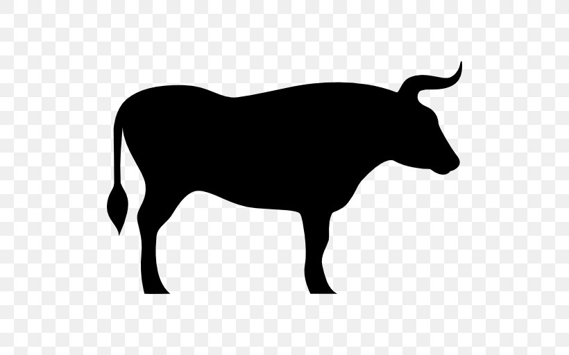 Angus Cattle Bull Silhouette Clip Art, PNG, 512x512px, Angus Cattle, Black, Black And White, Bucking Bull, Bull Download Free
