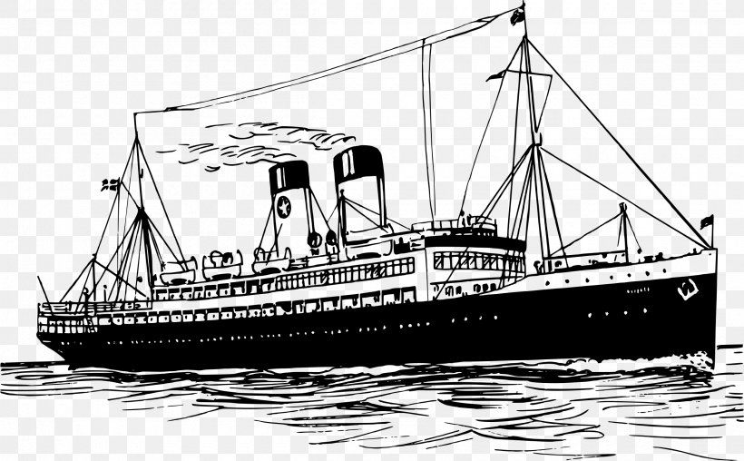 Royal Mail Ship Steamship Steamboat Clip Art, PNG, 2400x1488px, Royal Mail Ship, Black And White, Boat, Drawing, Fishing Trawler Download Free