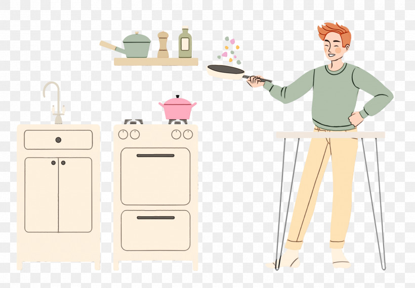 Furniture Cartoon Paper Meter Behavior, PNG, 2500x1739px, Cooking, Behavior, Cartoon, Furniture, Human Download Free