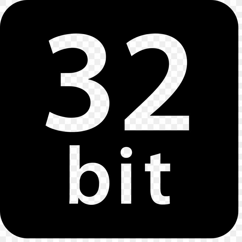 64-bit Computing 32-bit, PNG, 1600x1600px, 64bit Computing, Bit, Black And White, Brand, Computer Download Free