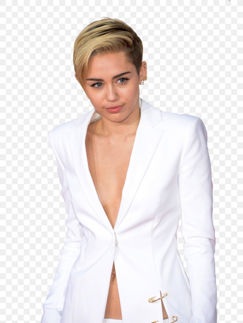 Miley Cyrus Tuxedo M. Blazer Melena Long Hair, PNG, 734x1088px, Watercolor, Cartoon, Flower, Frame, Heart Download Free