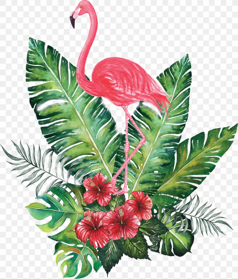 Watercolor Painting Clip Art, PNG, 988x1161px, Watercolor Painting, Drawing, Flamingo, Flowering Plant, Leaf Download Free