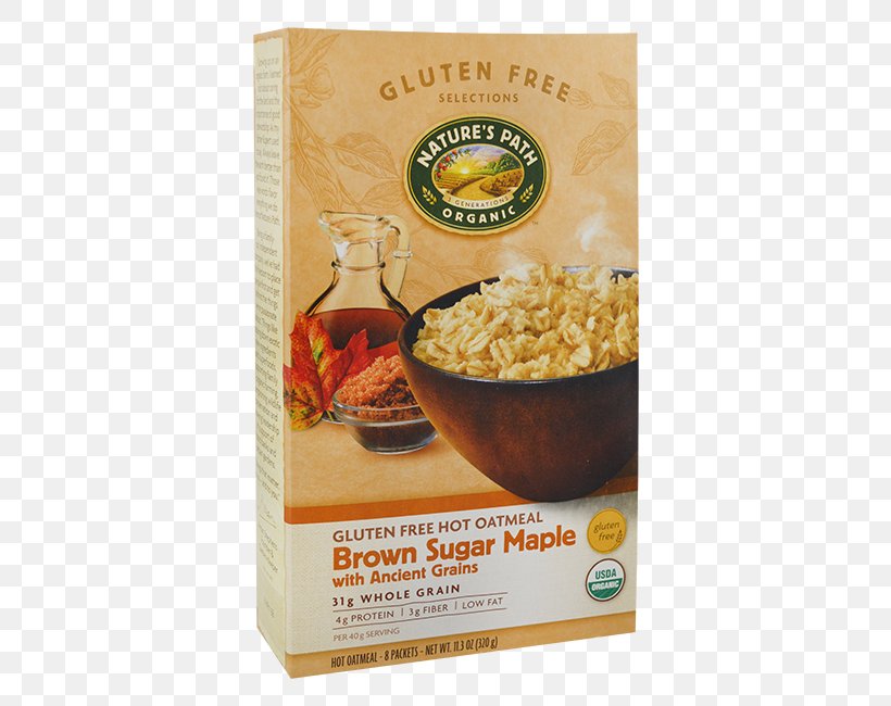 Breakfast Cereal Gluten-free Diet Oatmeal Nature's Path Organic Food, PNG, 650x650px, Breakfast Cereal, Biscuits, Brown Sugar, Cereal, Commodity Download Free