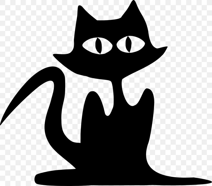 Black Cat Clip Art, PNG, 820x720px, Cat, Artwork, Black, Black And White, Black Cat Download Free