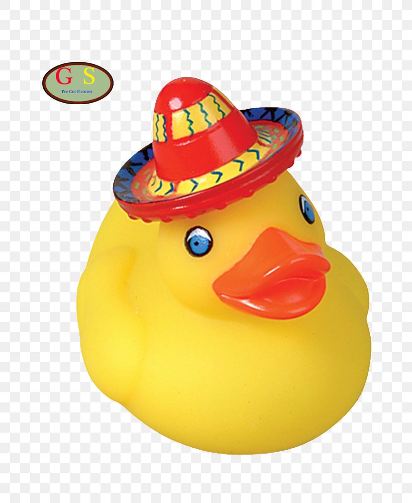 Rubber Duck Domestic Duck Sombrero Natural Rubber, PNG, 800x1000px, Watercolor, Cartoon, Flower, Frame, Heart Download Free