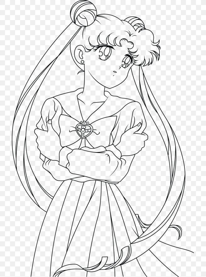 Sailor Moon Chibiusa Luna Line Art Drawing, PNG, 725x1102px, Sailor Moon, Arm, Art, Artwork, Black Download Free