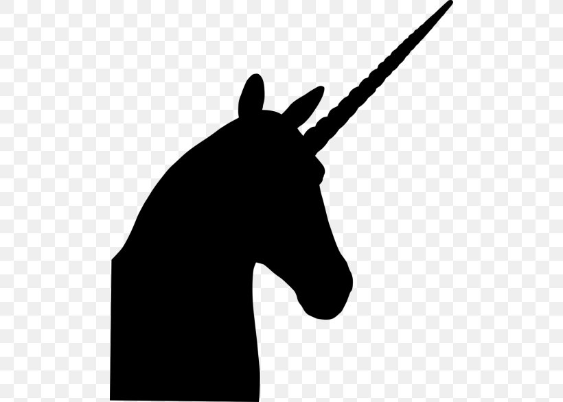 Unicorn Silhouette Drawing Clip Art, PNG, 500x586px, Unicorn, Black And White, Bridle, Drawing, Fictional Character Download Free