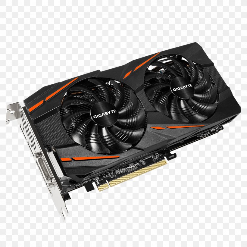 Graphics Cards & Video Adapters NVIDIA GeForce GTX 1060 GDDR5 SDRAM 英伟达精视GTX Gigabyte Technology, PNG, 1000x1000px, Graphics Cards Video Adapters, Cable, Computer Component, Computer Cooling, Electronic Device Download Free