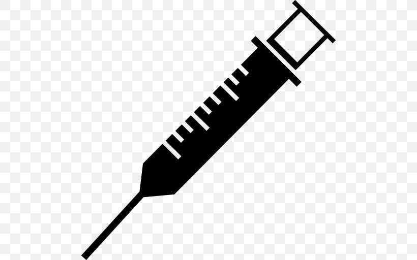 Injection Syringe Pharmaceutical Drug, PNG, 512x512px, Injection, Black And White, Cold Weapon, Combined Injectable Birth Control, Drug Download Free