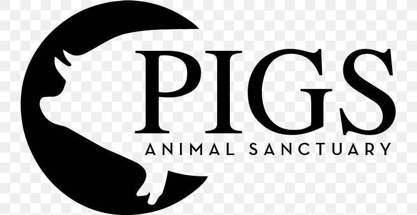 Pig Logo Vanguard Career Center Nicole Beauty & Wigs Animal Sanctuary, PNG, 740x423px, Pig, Animal, Animal Sanctuary, Area, Black And White Download Free