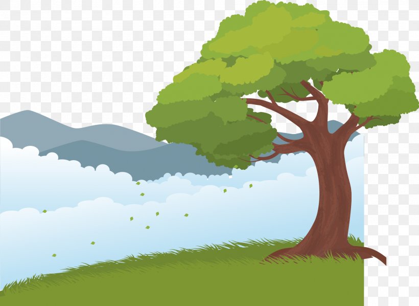 Euclidean Vector, PNG, 1919x1400px, Tree, Branch, Digital Image, Grass, Green Download Free