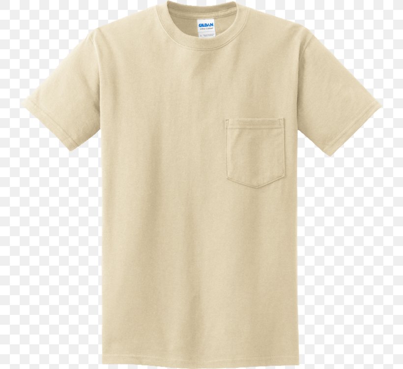 T-shirt Polo Shirt Gildan Activewear Pocket, PNG, 750x750px, Tshirt, Active Shirt, Beige, Clothing, Collar Download Free