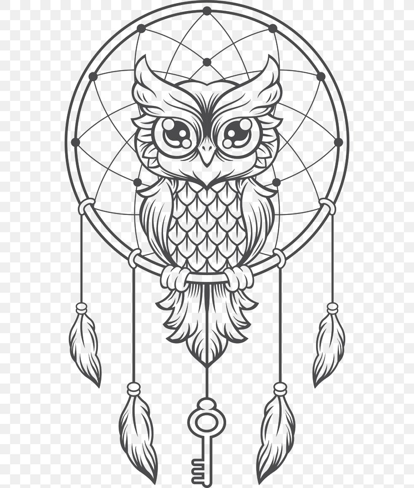 Dreamcatcher Owl Creative Haven Creative Kittens Coloring Book Illustration, PNG, 564x967px, Watercolor, Cartoon, Flower, Frame, Heart Download Free