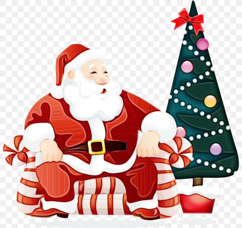 Santa Claus, PNG, 800x774px, Watercolor, Cartoon, Christmas, Christmas Decoration, Christmas Eve Download Free