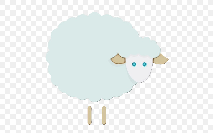 Sheep Sheep Cartoon Turquoise Cloud, PNG, 512x512px, Watercolor, Cartoon, Cloud, Cowgoat Family, Goatantelope Download Free