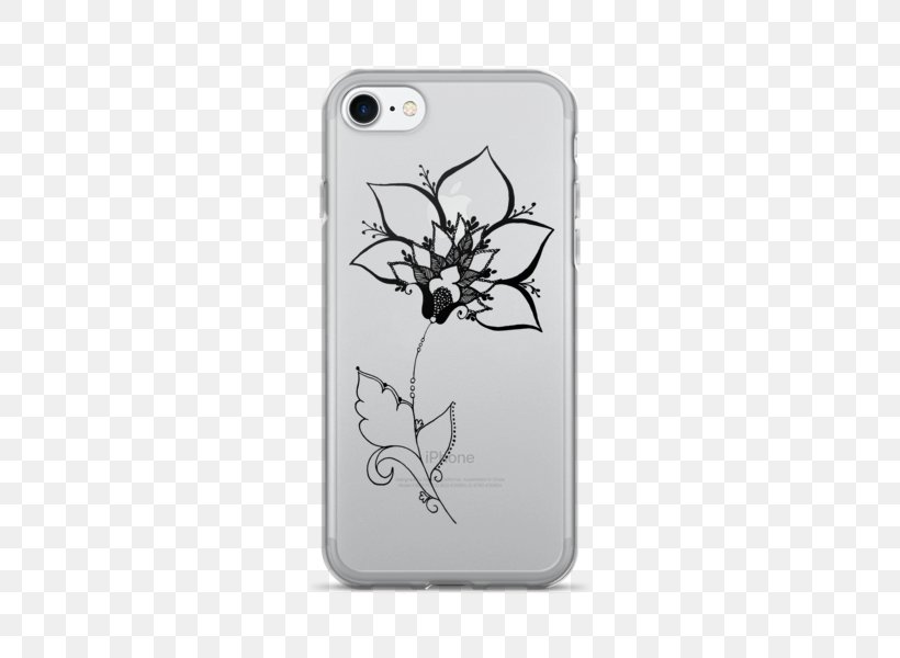 Apple IPhone 7 Plus IPhone 5s Mobile Phone Accessories IPhone SE, PNG, 600x600px, Apple Iphone 7 Plus, Black And White, Drawing, Flower, Iphone Download Free