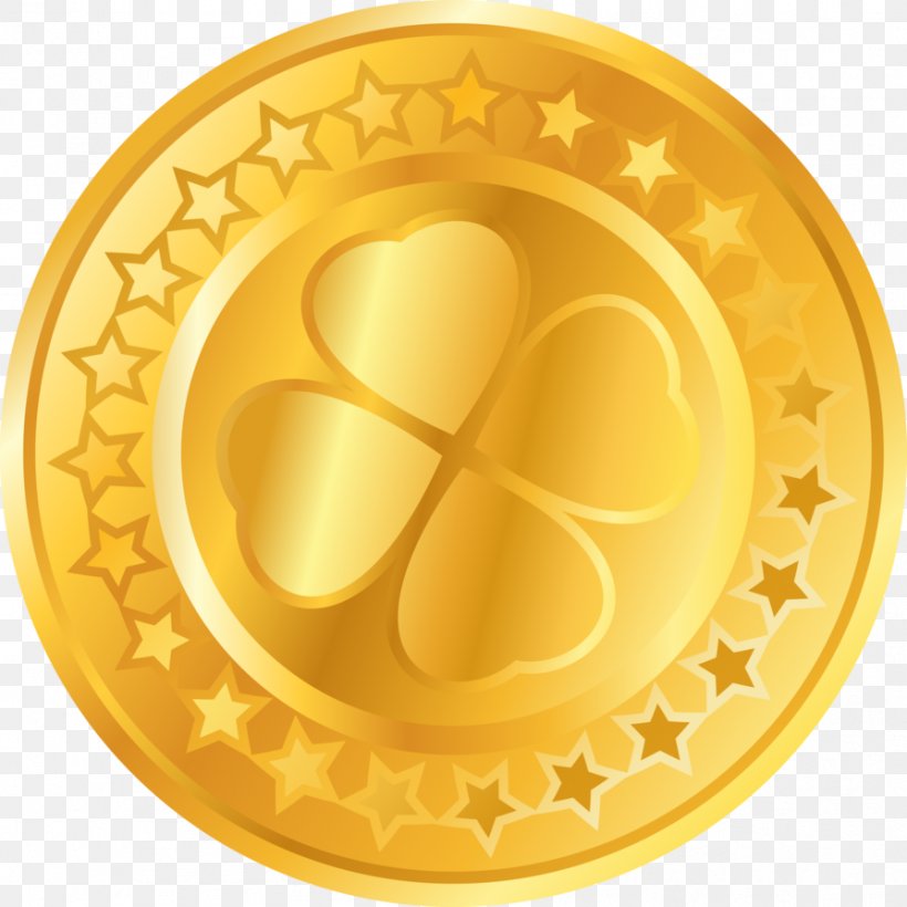 Gold Coin Four-leaf Clover, PNG, 894x894px, Coin, Clover, Fourleaf Clover, Gold, Gold Coin Download Free
