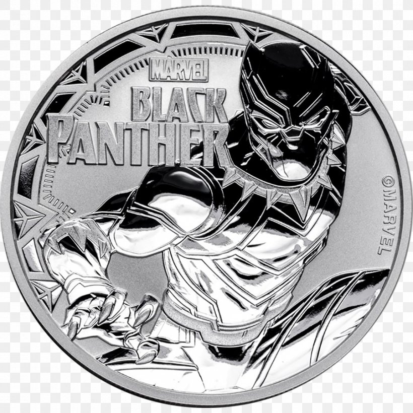 Black Panther Perth Mint Spider-Man Thor Marvel Cinematic Universe, PNG, 900x900px, Black Panther, Black And White, Bullion, Bullion Coin, Coin Download Free