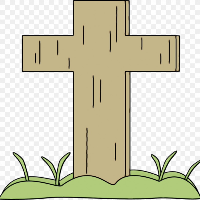 Cross Religious Item Symbol Line Plant, PNG, 1024x1024px, Watercolor, Cross, Line, Paint, Plant Download Free