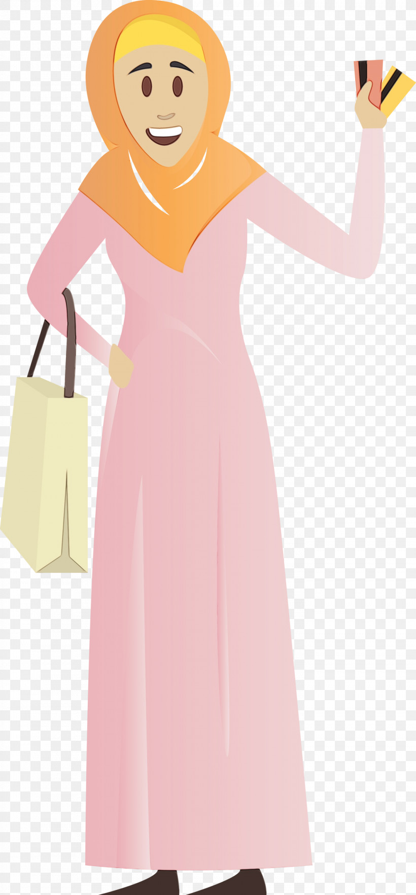Pink Dress Clothing Shoulder Yellow, PNG, 1394x3000px, Arabic Woman, Arabic Girl, Clothing, Costume, Day Dress Download Free