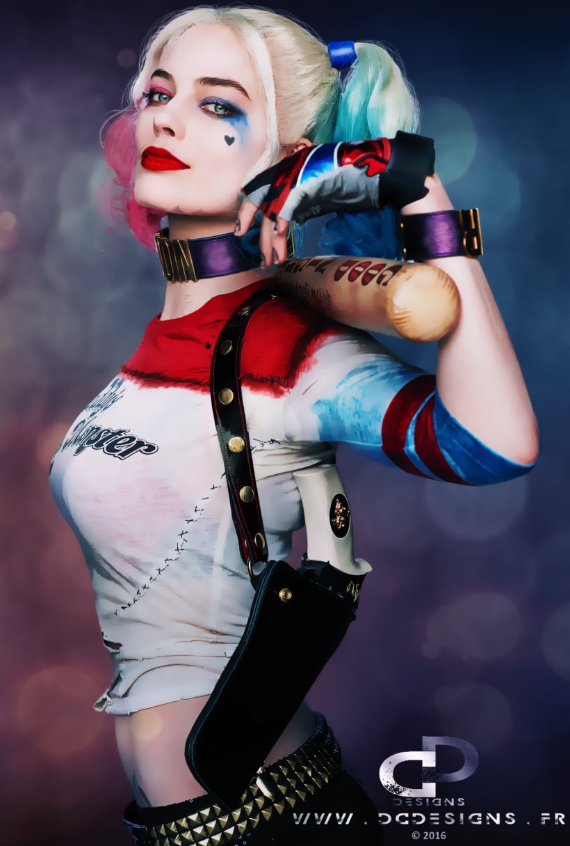Margot Robbie Harley Quinn Joker Suicide Squad Film, PNG, 1280x1897px, Watercolor, Cartoon, Flower, Frame, Heart Download Free