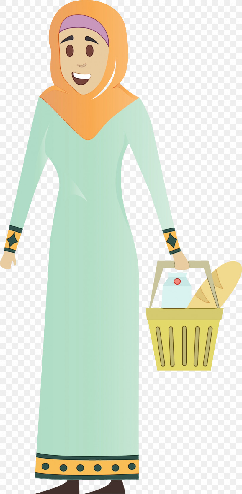 Cartoon Green Dress Costume, PNG, 1471x3000px, Arabic Woman, Arabic Girl, Cartoon, Costume, Dress Download Free