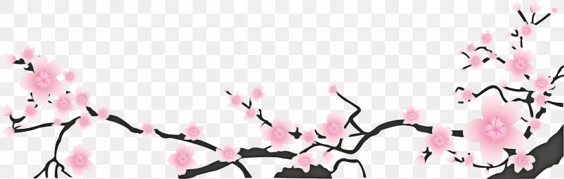 Watercolor Flower Background, PNG, 2441x778px, Plum Blossom, Blossom, Branch, Cartoon, Cherry Blossom Download Free