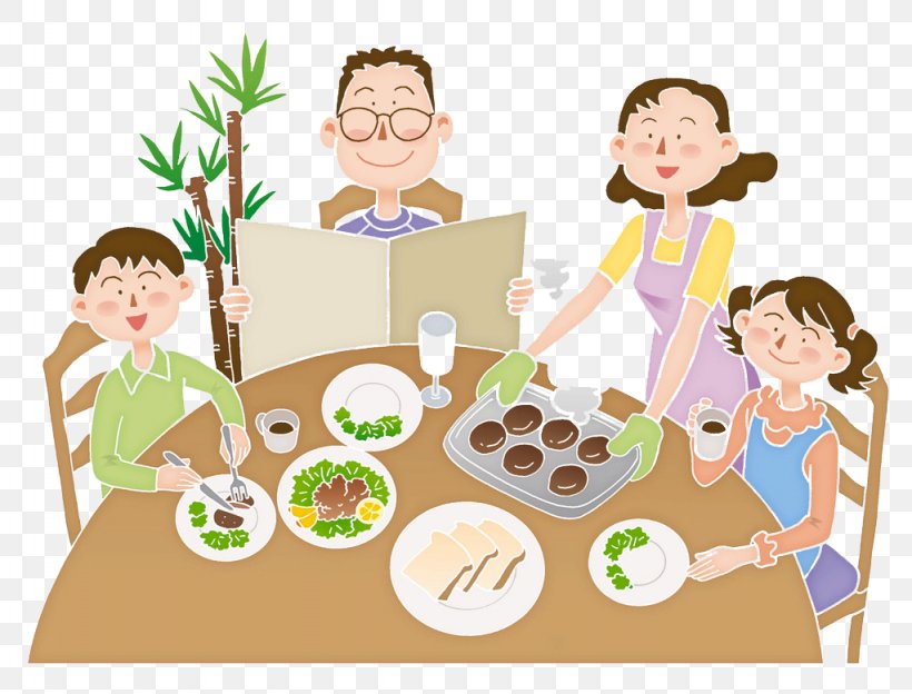 Eating Cartoon Family Meal Illustration, PNG, 1024x780px, Watercolor, Cartoon, Flower, Frame, Heart Download Free