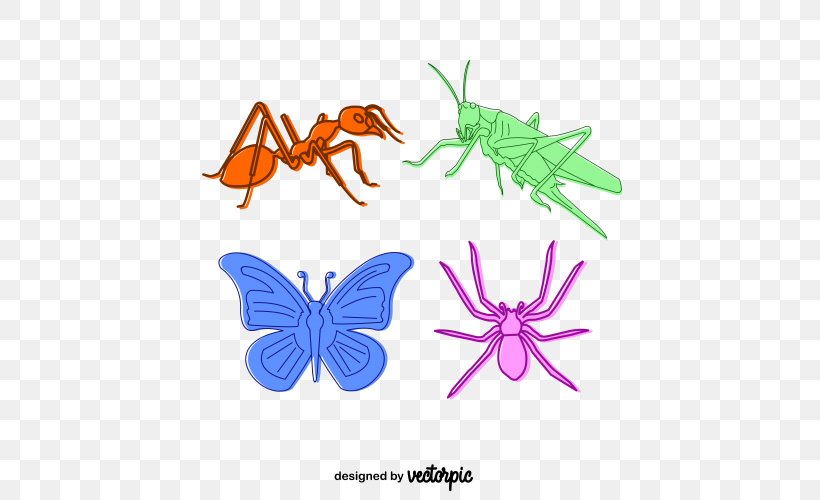 Butterfly Vector Graphics Clip Art Design Illustration, PNG, 500x500px, Butterfly, Animal, Animal Figure, Ant, Arthropod Download Free
