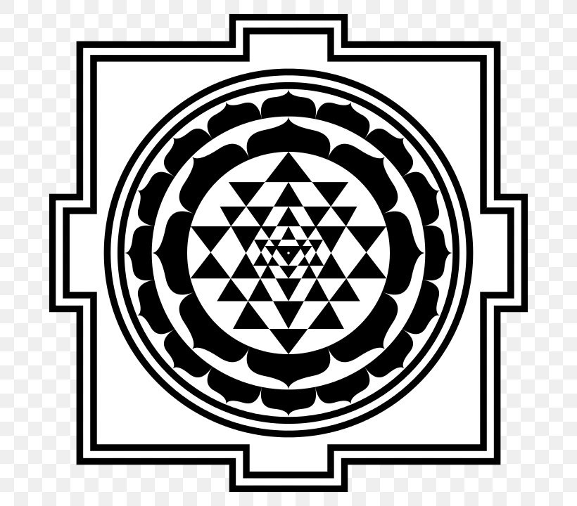 Sri Yantra Lakshmi Shiva, PNG, 720x720px, Sri Yantra, Area, Black And White, Brand, Chakra Download Free
