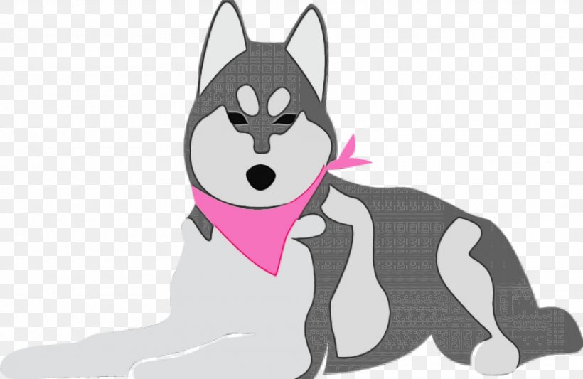 Whiskers Puppy Cat Dog Horse, PNG, 1920x1250px, Watercolor, Alaskan Malamute, Animation, Breed, Cartoon Download Free