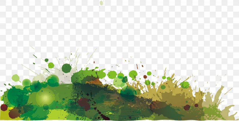 Green Watercolor Painting Ink Illustration, PNG, 1845x938px, Green, Art, Color, Flora, Flower Download Free