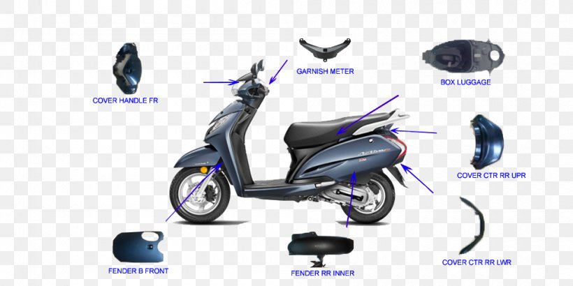 Honda Activa Scooter Car Motorcycle, PNG, 1000x500px, Honda, Automotive Design, Brake, Brand, Car Download Free