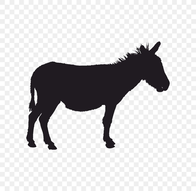 Mule Donkey Silhouette Clip Art, PNG, 800x800px, Mule, Animal Figure, Black And White, Bridle, Donkey Download Free
