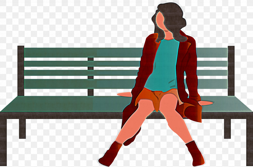 Park Bench Girl, PNG, 3000x1984px, Park Bench, Bench, Furniture, Girl, Line Download Free