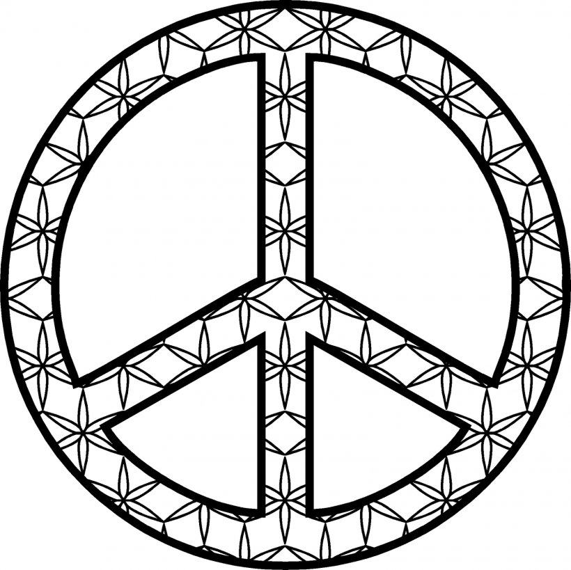 Coloring Book Peace Symbols Mandala, PNG, 1600x1600px, Coloring Book, Area, Bicycle Wheel, Black And White, Child Download Free