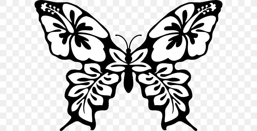Full-Color Decorative Butterfly Illustrations Line Art Clip Art Vector Graphics, PNG, 600x419px, Butterfly, Art, Arthropod, Artwork, Black And White Download Free