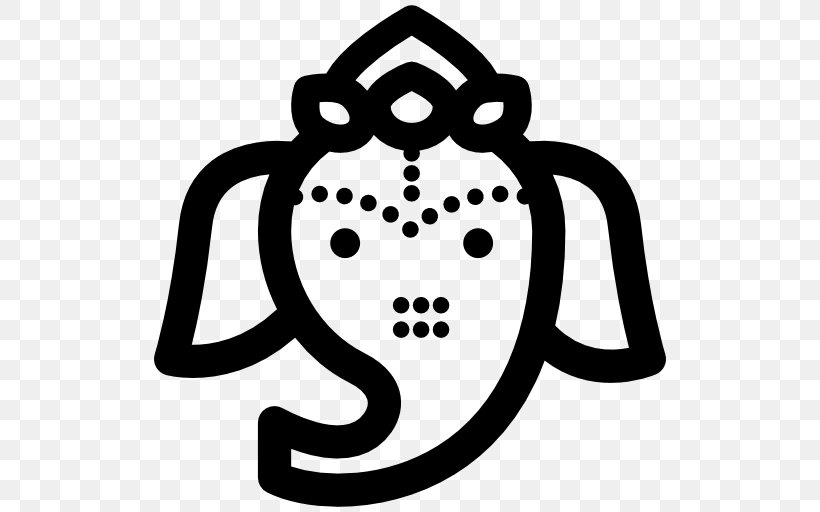 Ganesha Hinduism Clip Art, PNG, 512x512px, Ganesha, Artwork, Black And White, Head, Hinduism Download Free