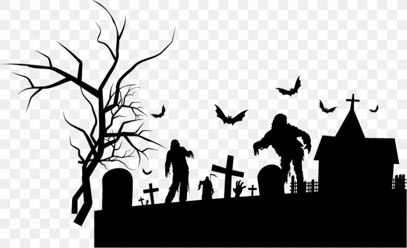 Halloween Background Elements, PNG, 853x520px, Halloween, Black And White, Brand, Festival, Graphic Arts Download Free