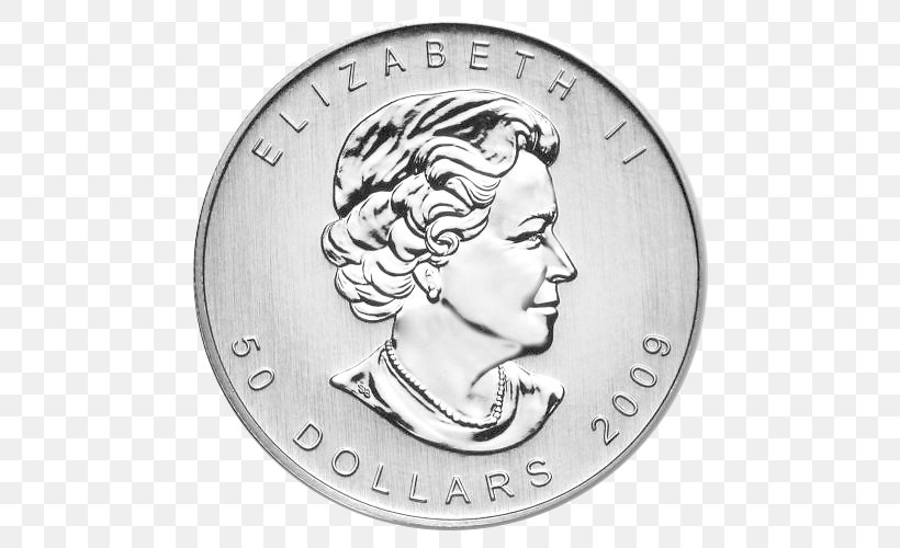 Palladium Coin Silver Canadian Gold Maple Leaf, PNG, 500x500px, Coin, Black And White, Body Jewelry, Bullion, Bullion Coin Download Free