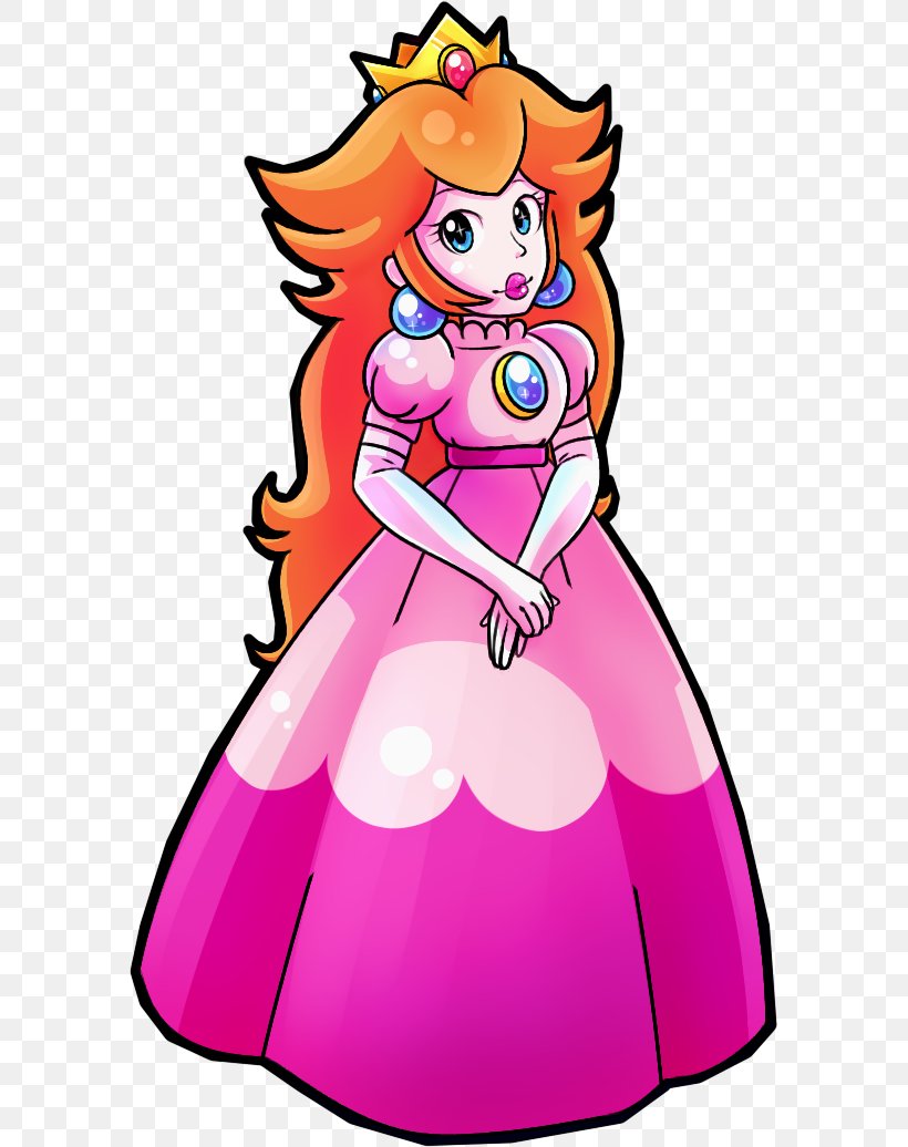 Princess Peach Princess Daisy Super Mario Bros., PNG, 585x1036px, Watercolor, Cartoon, Flower, Frame, Heart Download Free